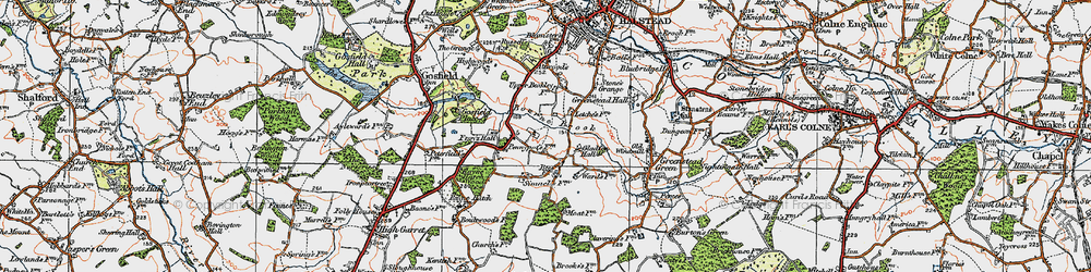 Old map of Plaistow Green in 1921