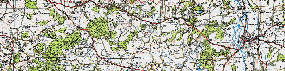 Old map of Melchet Court (Sch) in 1919