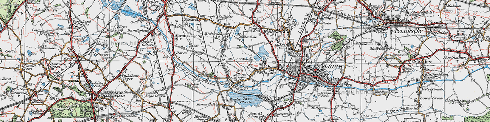 Old map of Plank Lane in 1924