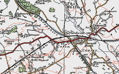 Old map of Plardiwick in 1921