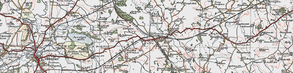 Old map of Plardiwick in 1921