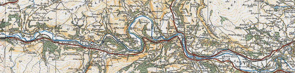Old map of Plâs Berwyn in 1921