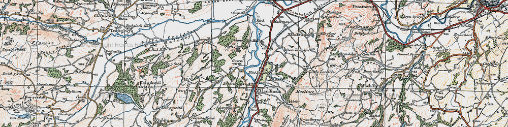 Old map of Plas Dinam in 1921
