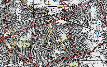 Old map of Plashet in 1920