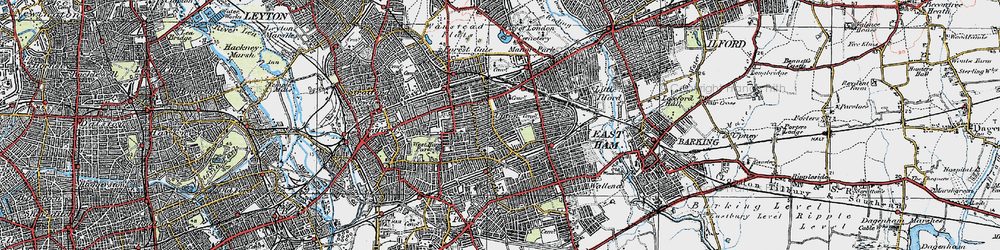 Old map of Plashet in 1920