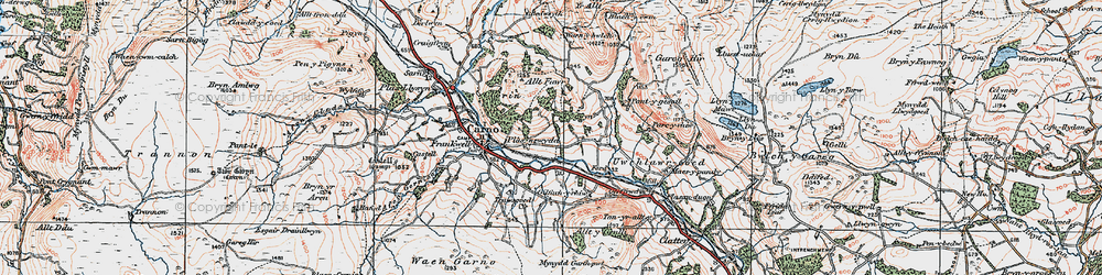 Old map of Plasnewydd in 1921