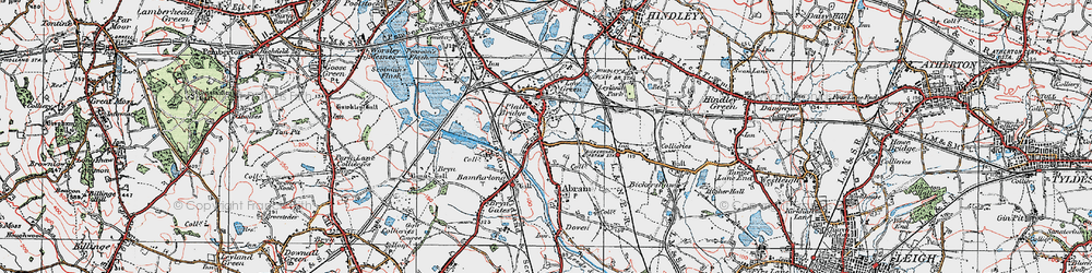 Old map of Platt Bridge in 1924