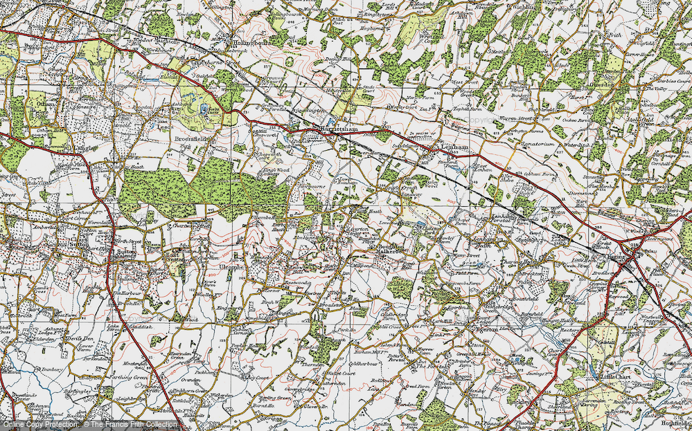 Old Map of Platt's Heath, 1921 in 1921