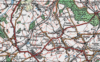 Old map of Platts Common in 1924