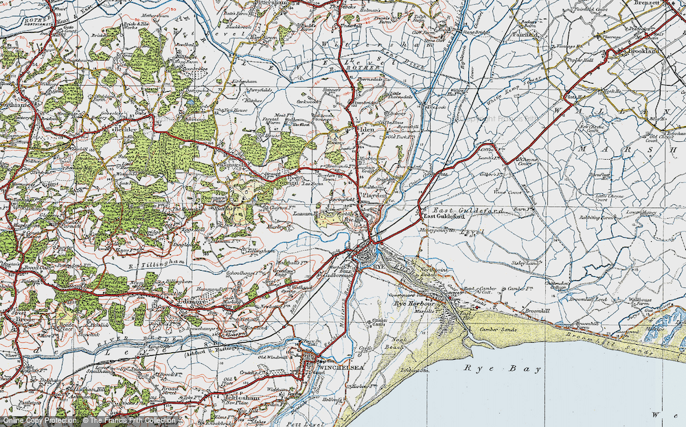 Old Map of Playden, 1921 in 1921