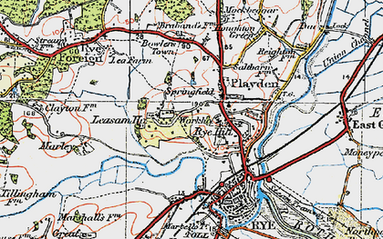 Old map of Playden in 1921