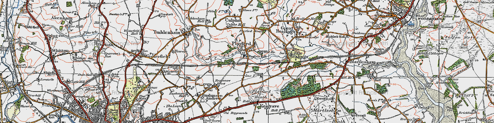 Old map of Playford in 1921