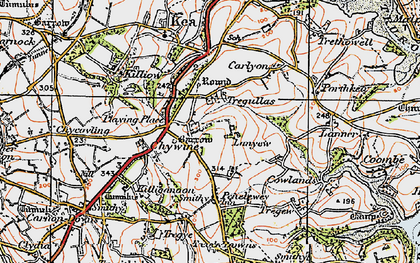 Old map of Playing Place in 1919