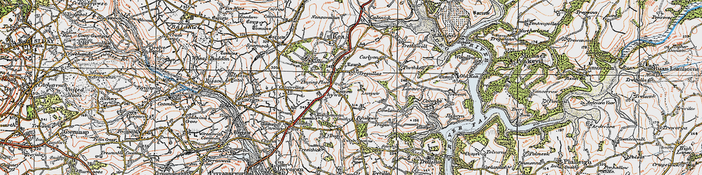 Old map of Lanyew in 1919