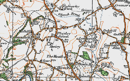 Old map of Playley Green in 1919