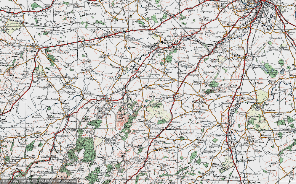 Old Map of Historic Map covering Broompatch in 1921
