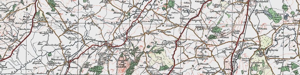 Old map of Plealey in 1921