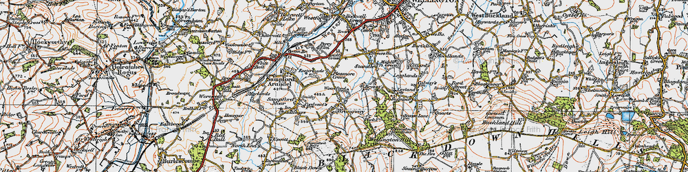 Old map of Pleamore Cross in 1919
