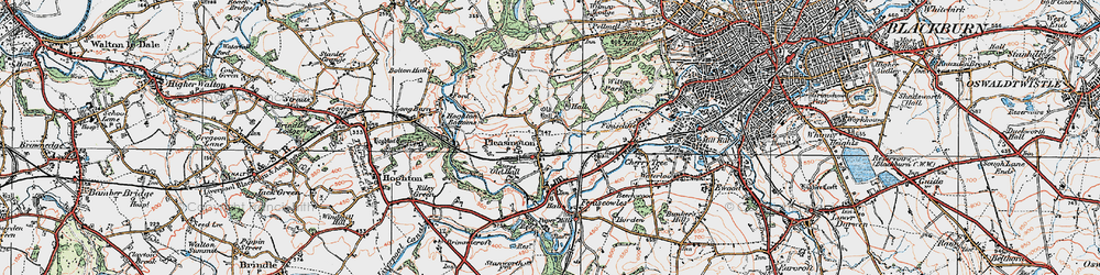 Old map of Pleasington in 1924