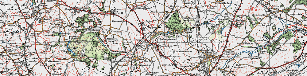 Old map of Pleasley in 1923