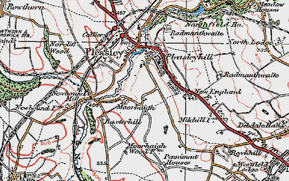 Old map of Pleasleyhill in 1923