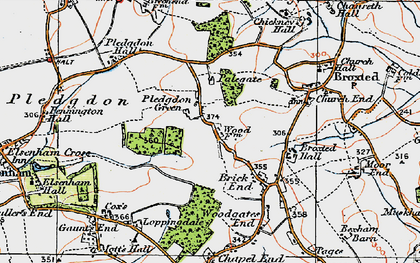 Old map of Wood Farmhouse in 1919