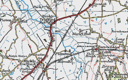 Old map of Bridge Trafford in 1924