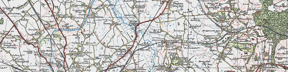 Old map of Bridge Trafford in 1924