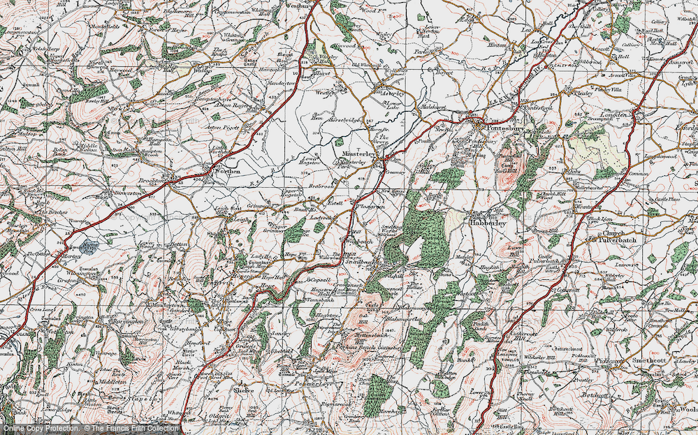 Old Map of Ploxgreen, 1921 in 1921