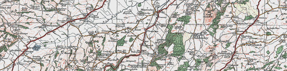 Old map of Ploxgreen in 1921
