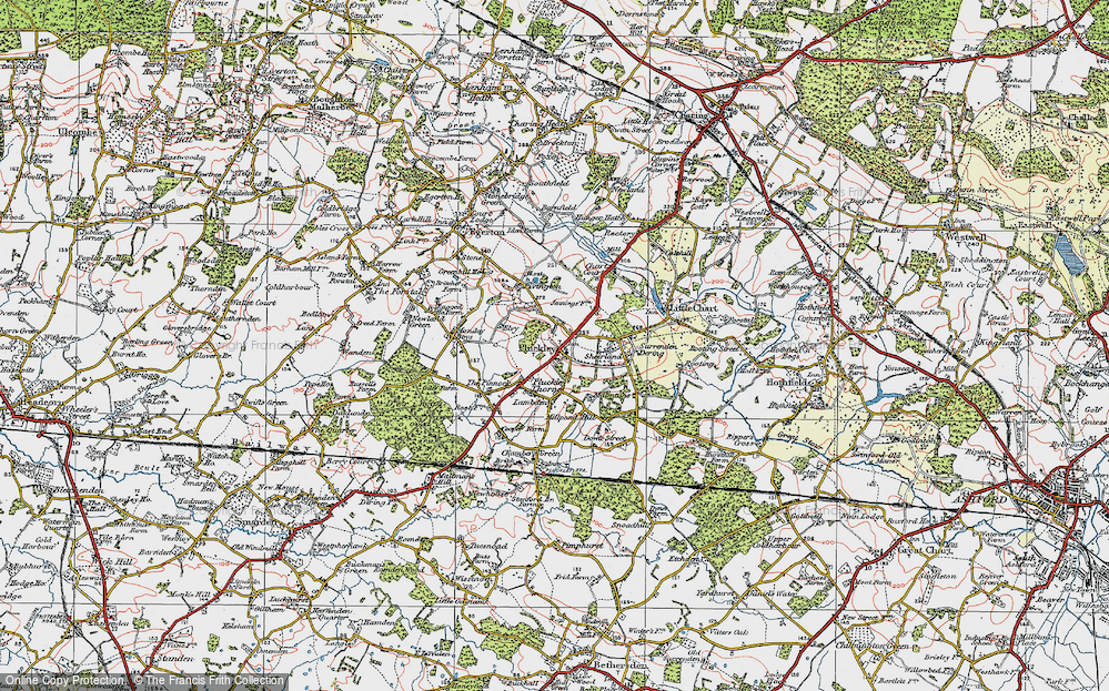 Old Map of Pluckley, 1921 in 1921