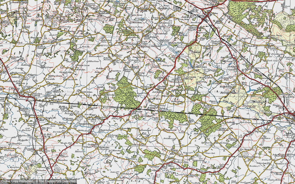 Old Map of Pluckley Thorne, 1921 in 1921