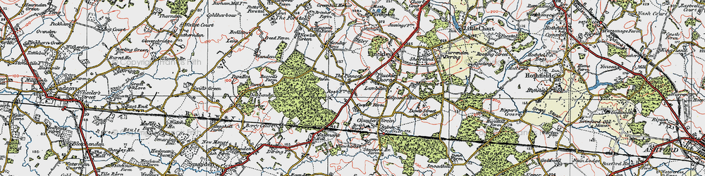 Old map of Pluckley Thorne in 1921