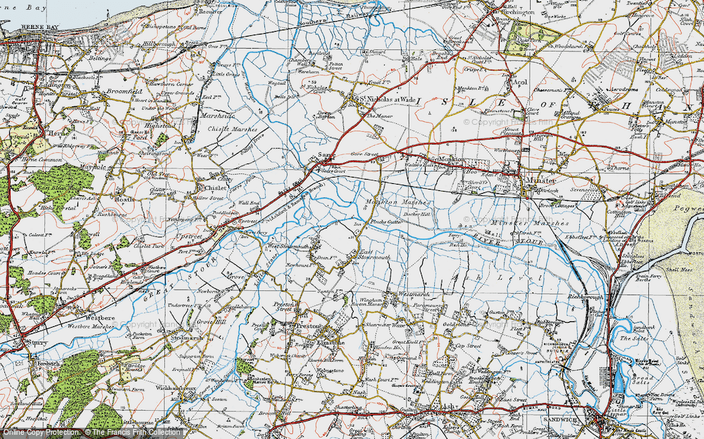 Old Map of Plucks Gutter, 1920 in 1920