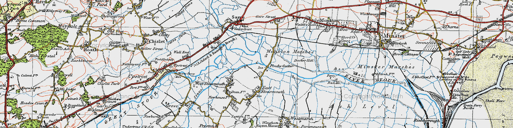 Old map of Plucks Gutter in 1920