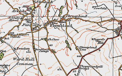 Old map of Plumbland in 1925