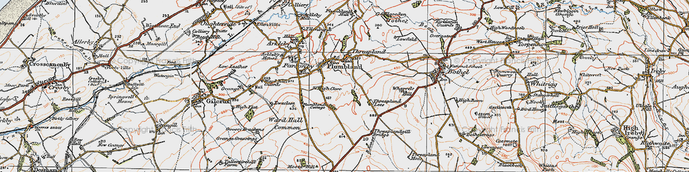 Old map of Plumbland in 1925