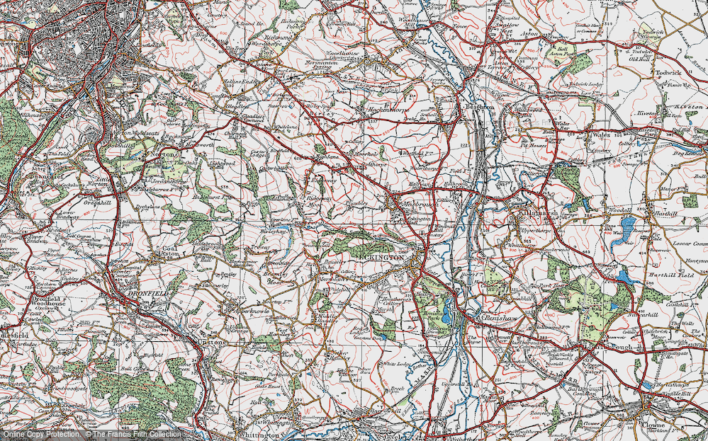 Old Map of Plumbley, 1923 in 1923
