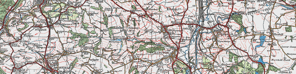 Old map of Plumbley in 1923