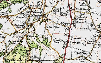 Old map of Plumford in 1921