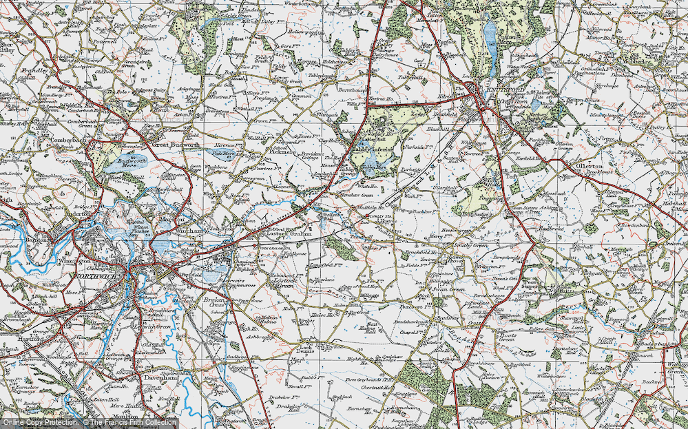 Old Map of Plumley, 1923 in 1923
