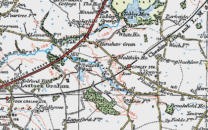 Old map of Plumley in 1923