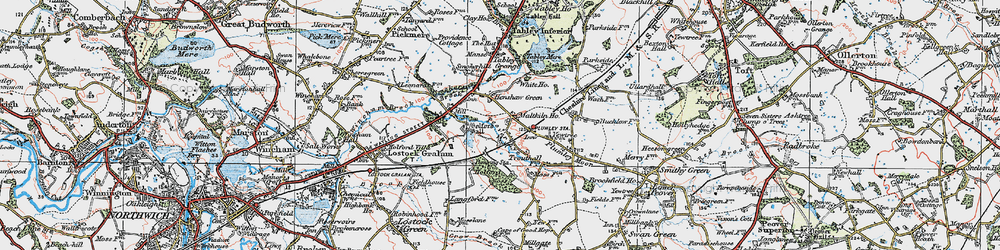Old map of Plumley in 1923