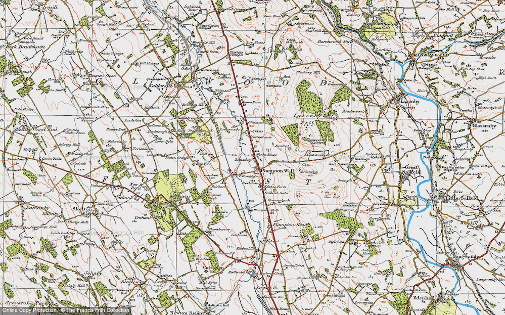 Old Map of Historic Map covering Lazonby Fell in 1925