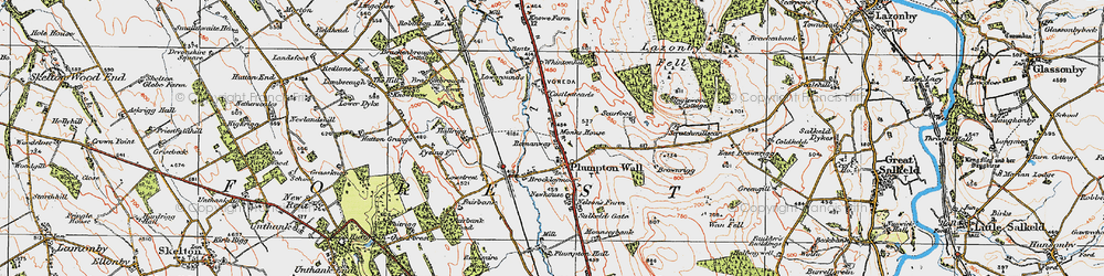 Old map of Plumpton in 1925