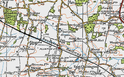 Old map of Plumpton Green in 1920