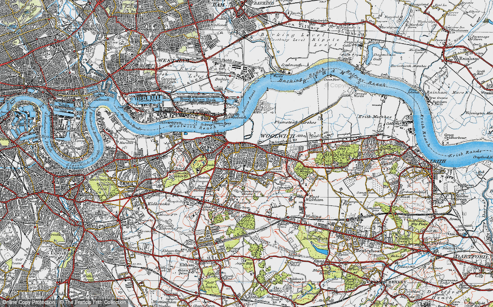 Old Map of Plumstead, 1920 in 1920