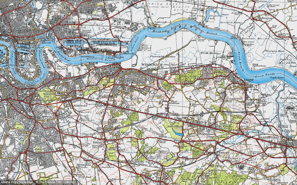Old Map of Plumstead Common, 1920 in 1920