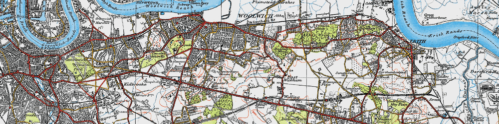 Old map of Plumstead Common in 1920