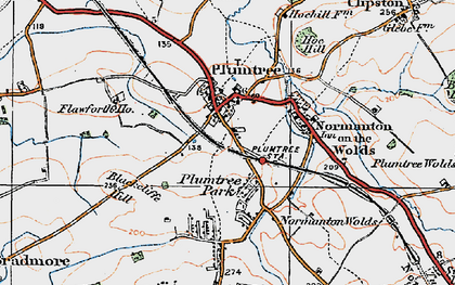 Old map of Blackcliffe Hill in 1921
